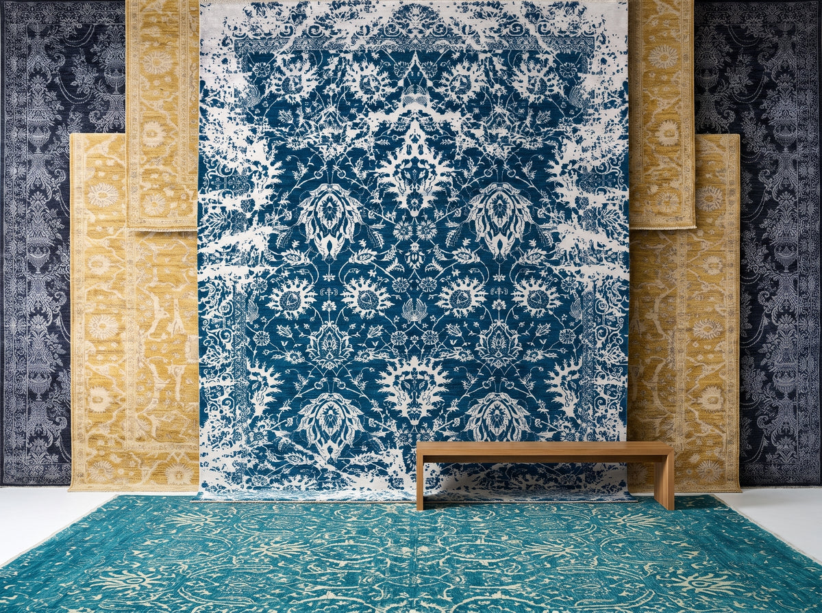 Metallic Silver Wash Rugs