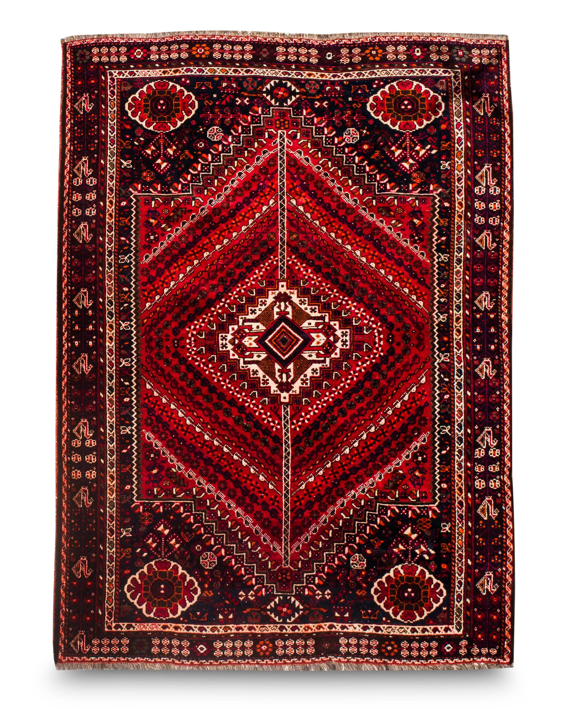 Modern Balochi Patterned Wool Rugs - Multi Coloured 6 x 8